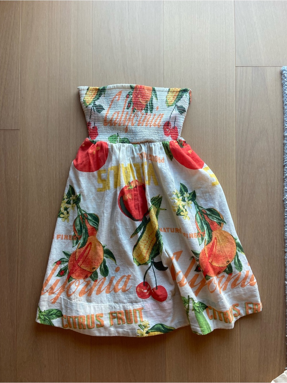 Urban Outfitters Cream Mini Sundress with Fruit Print - Picture 3 of 3